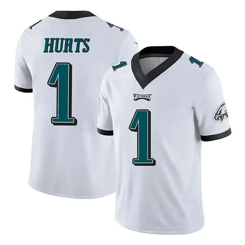 Philadelphia Eagles Philadelphia Eagles Rugby Suit No. 1 Jalen Hurts Jersey 3D Printed Breathable Comfortable V-Neck Short Sleev