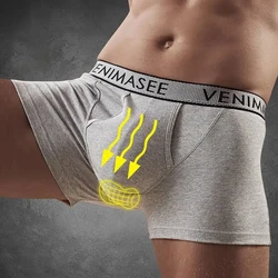 Men's Underwear Cotton Boxer Shorts Bullet Separation Varicocele Scrotum Pocket Four Corners Testicle-raising Sexy Briefs