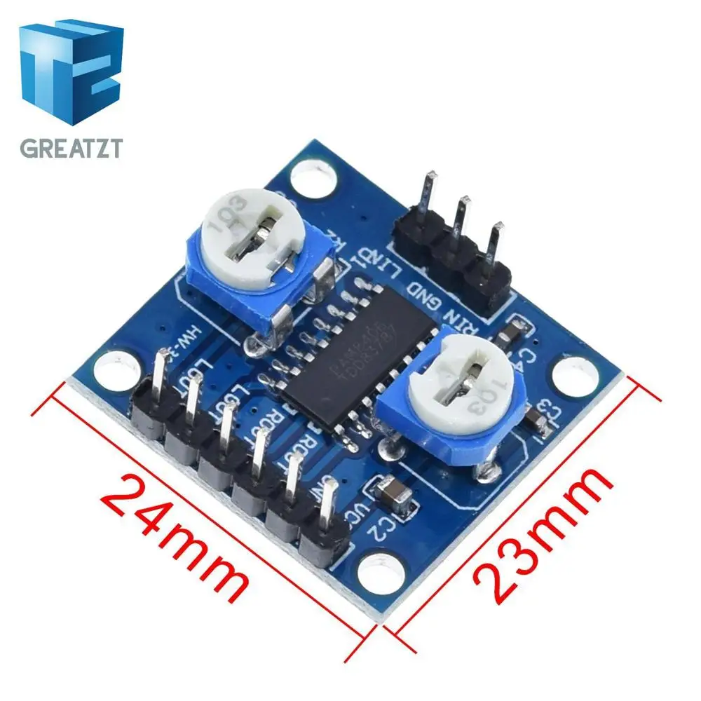 GREATZT PAM8406 Digital Amplifier Board With Volume Potentiometer 5Wx2 Stereo M70