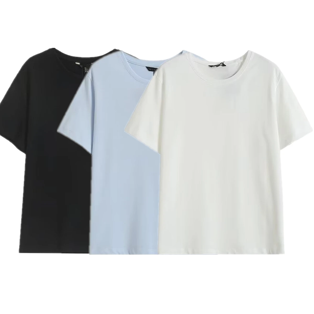 

Dave&Di Minimalist And Fashionable Solid Color Round Neck Short Sleeved Basic T-shirt Women Tops Summer Tshirt