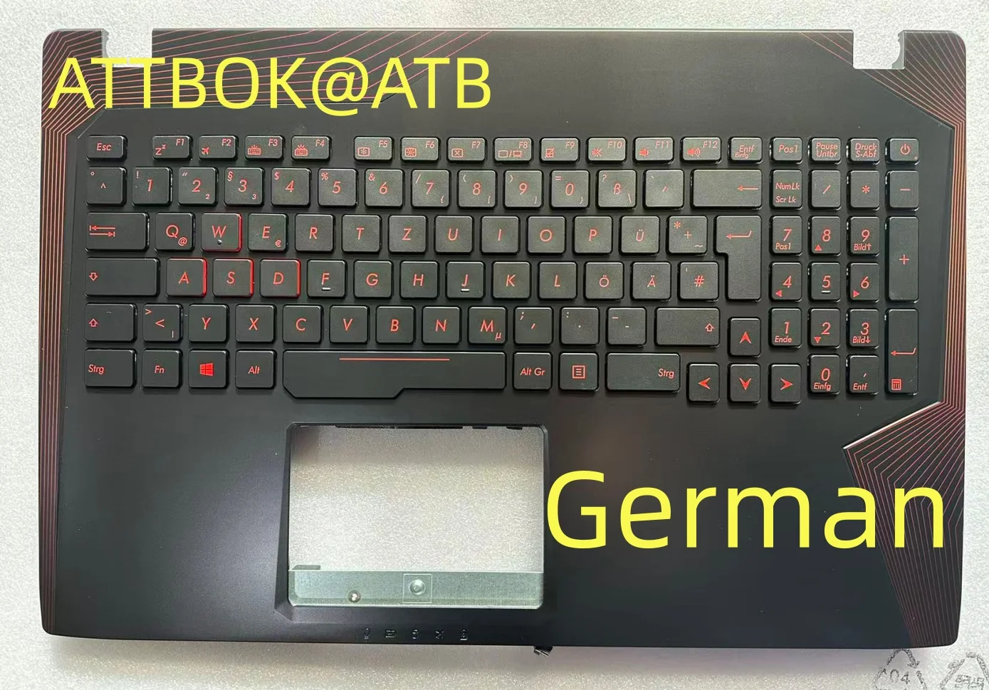 RGB Backlit Spanish/Latin/German Keyboard for ASUS GL553V GL553VW ZX553VD ZX53 FX553VD FX53VD FX53 FZ53V SP with Palmrest Upper
