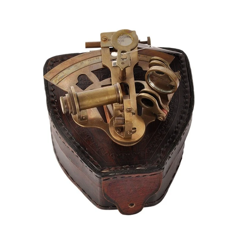For Pure Copper Retro Nostalgic Ornament, Sextant Model,  Photography Props