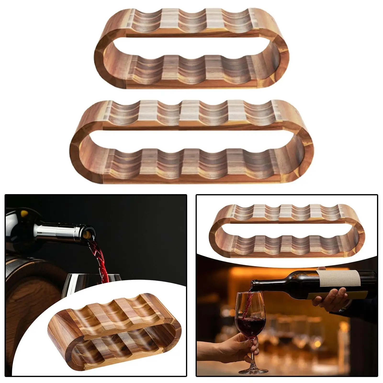 Wooden Wine Rack Shelf Bracket Wine Cellar Storage Water Bottle Organizer Holder for Cabinet Countertop Party Home Wine Gifts