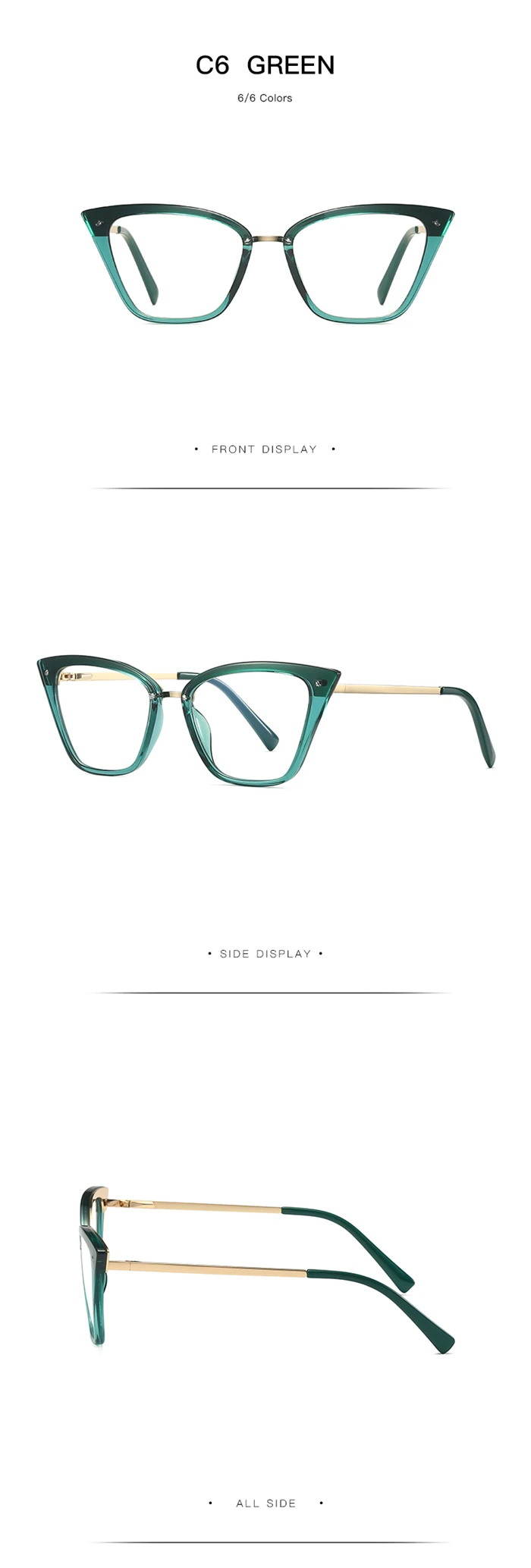 Frühlingsscharnier, blaues Licht blockierende Katzenaugen-Kurzsichtbrille für Frauen, TR90, Leopardenrahmen, Myopie, Lunettes, 0–0,5–0,75 bis –6,0 – Detail 15
