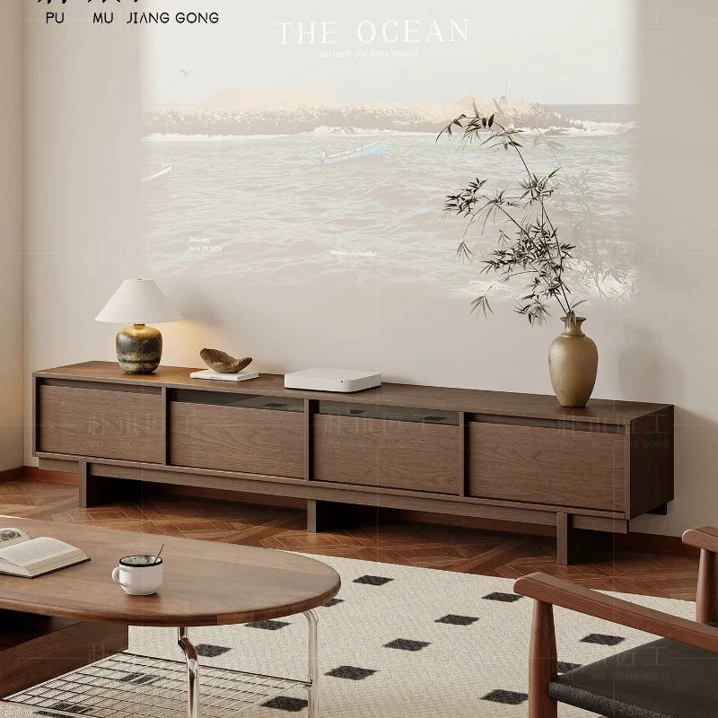 YJQ TV Cabinet Storage Storage Integrated Household Small Apartment Living Room TV Cabinet Advanced Shelf
