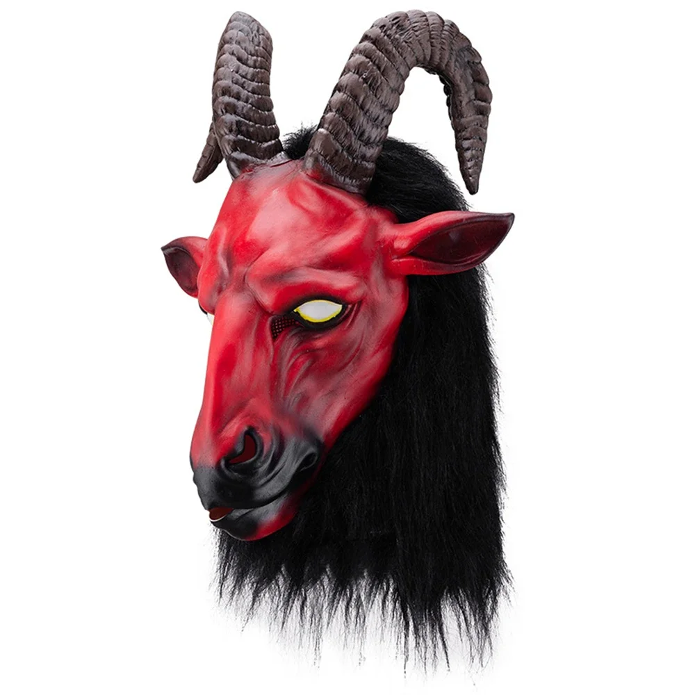 Hellfire Tier Latex Maske Halloween beängstigend Dämon Satan Maske Cosplay Kostüm Party Kostüm Zubehör Horror böse Ziege Maske