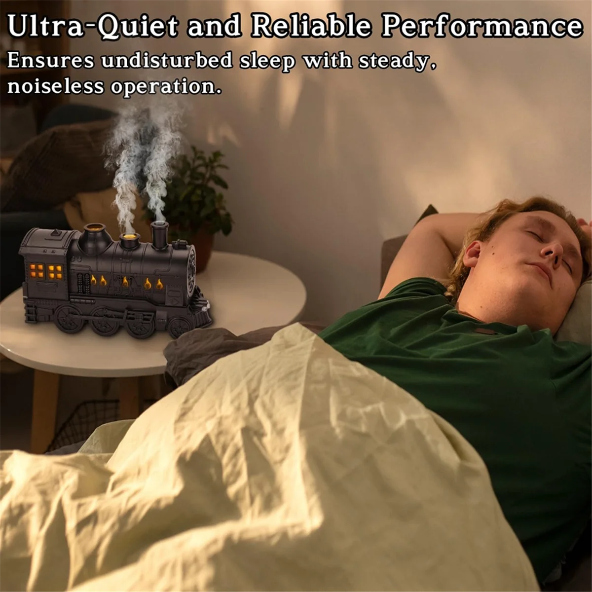 

A35T-USB Увлажнитель воздуха, 300 мл, диффузор эфирного масла в форме поезда с тихим прохладным туманом, 2 освещениями и 2 режимами тумана, ароматерапия B