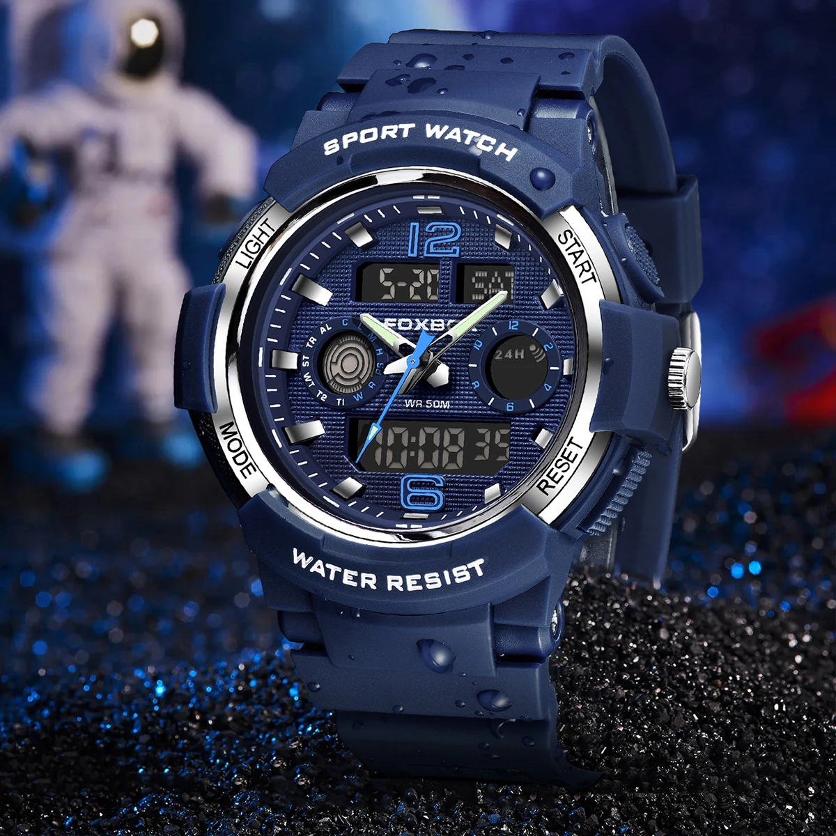 FOXBOX Top Brand Luxury Chronograph Watch Fashion Digital Watch Men Casual Sports Waterproof Men's Quartz Wristwatch