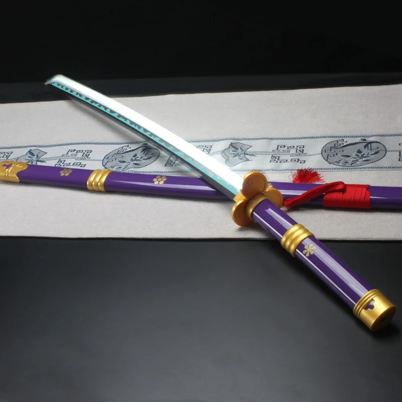Roronoa Zoro Katana 104cm/41in Luminous Sword Cosplay Props Halloween Gift Enma Purple Wooden Toy Swords