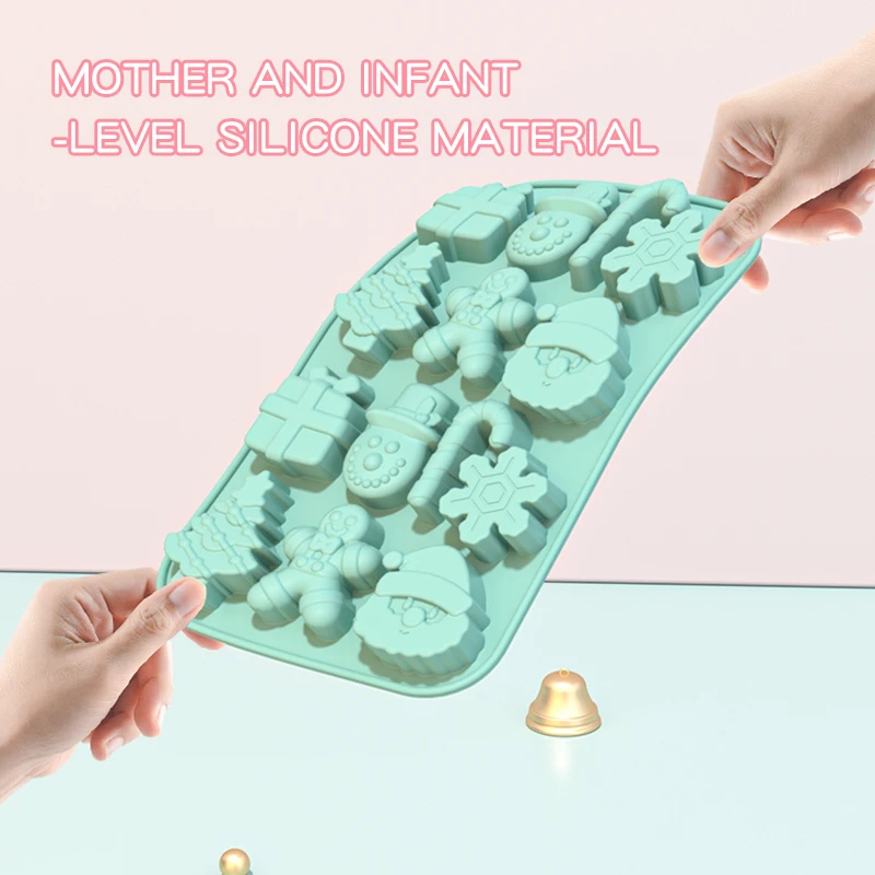 Christmas Chocolate Mold,Christmas Candy Silicone Molds,14 Cavity Xmas Theme Baking Molds for Making Chocolate,Candy,Gummy,Jello
