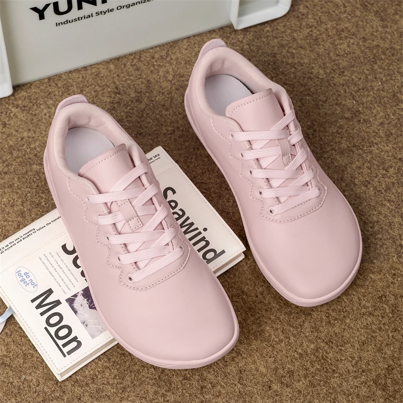 

Mens Wide Box Shoes Barefoot Flat Leather Sneakers Artificial Minimalist Zero Drop for Unisex Big Size 48 49 Trail Walking