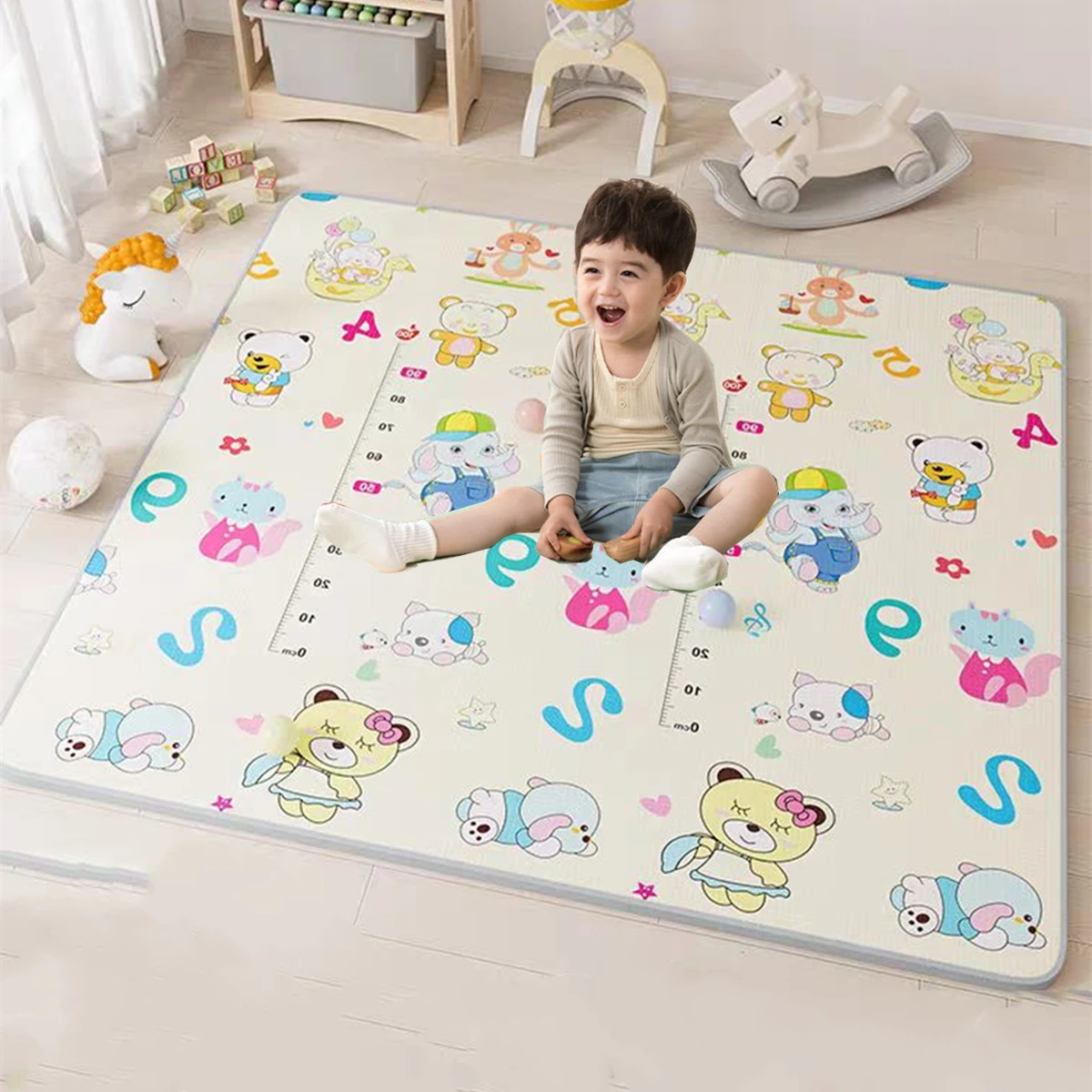 

Baby Play Mat Waterproof Soft Floor Yoga Playmat Foldable Crawling Carpet Kid Game Activity Rug Folding Blanket Educational Toys