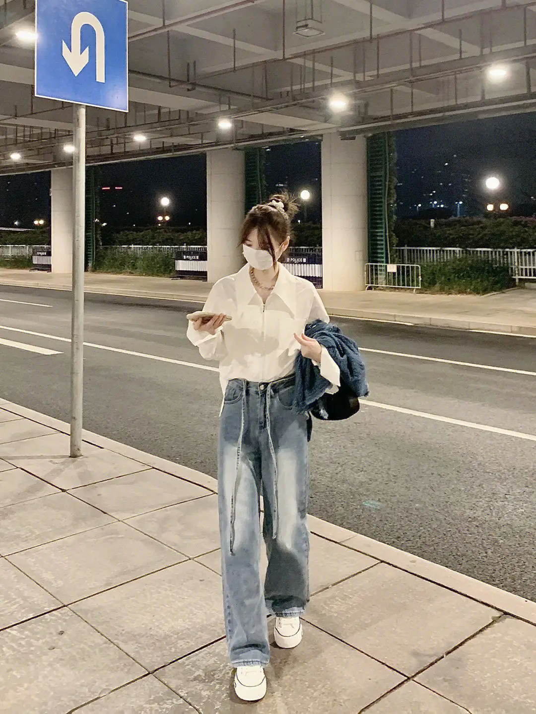 

Denim Coat Embossed Womens Spring Ruffled Long-Sleeved Vacation French Style Raglan Embroidered Romantic Elastic Lacework Jacket