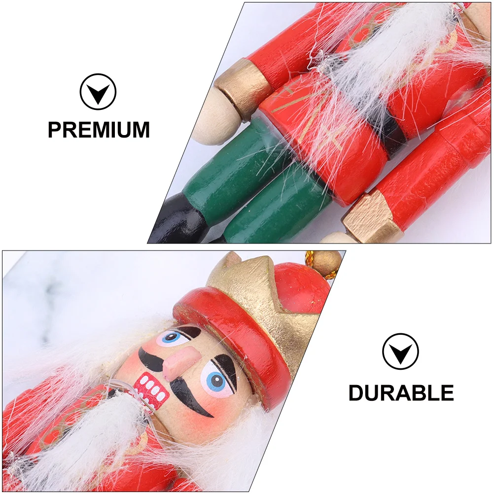 

6pcs 12Cm Wooden Nutcracker Hanging Ornament Handmade Painted Soldier Puppet Christmas Tree Decor For Kids Party Home Desktop