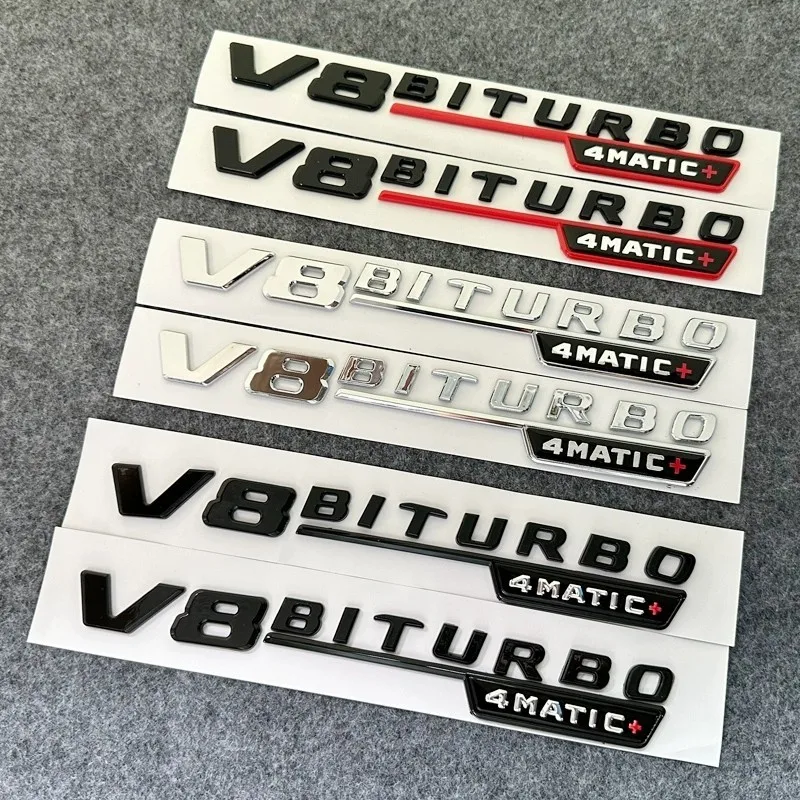 For Mercedes Car Fender Side Emblem V8 Biturbo 4matic Logo C63S W205 E63S W213 S63 W222 GLC63S X253 GLE63S W167 AMG Accessories