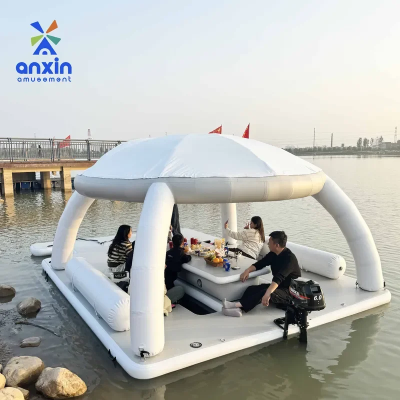 Summer Water Party Equipment Water Floating Resort Inflatable Dock Platform Inflatable Dock Air Lounge for Sale