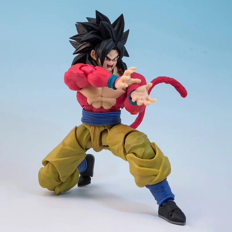 Figura de Dragon Ball SHF SSJ4 Son Goku figura de acción Super Saiyan 4 Goku Anime 16cm colección de PVC modelo ornamental juguetes regalos de muñecas