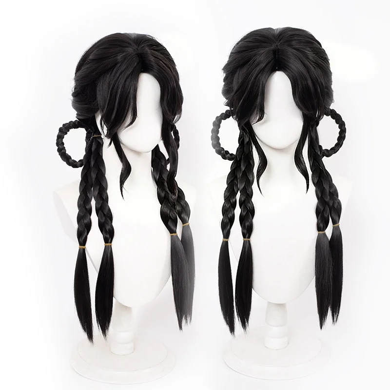 Game Where Winds Meet Young Master Volwassen Cosplay Pruik Zwart Lang Haar Hittebestendige Synthetische Pruiken Halloween Carnaval Party Prop