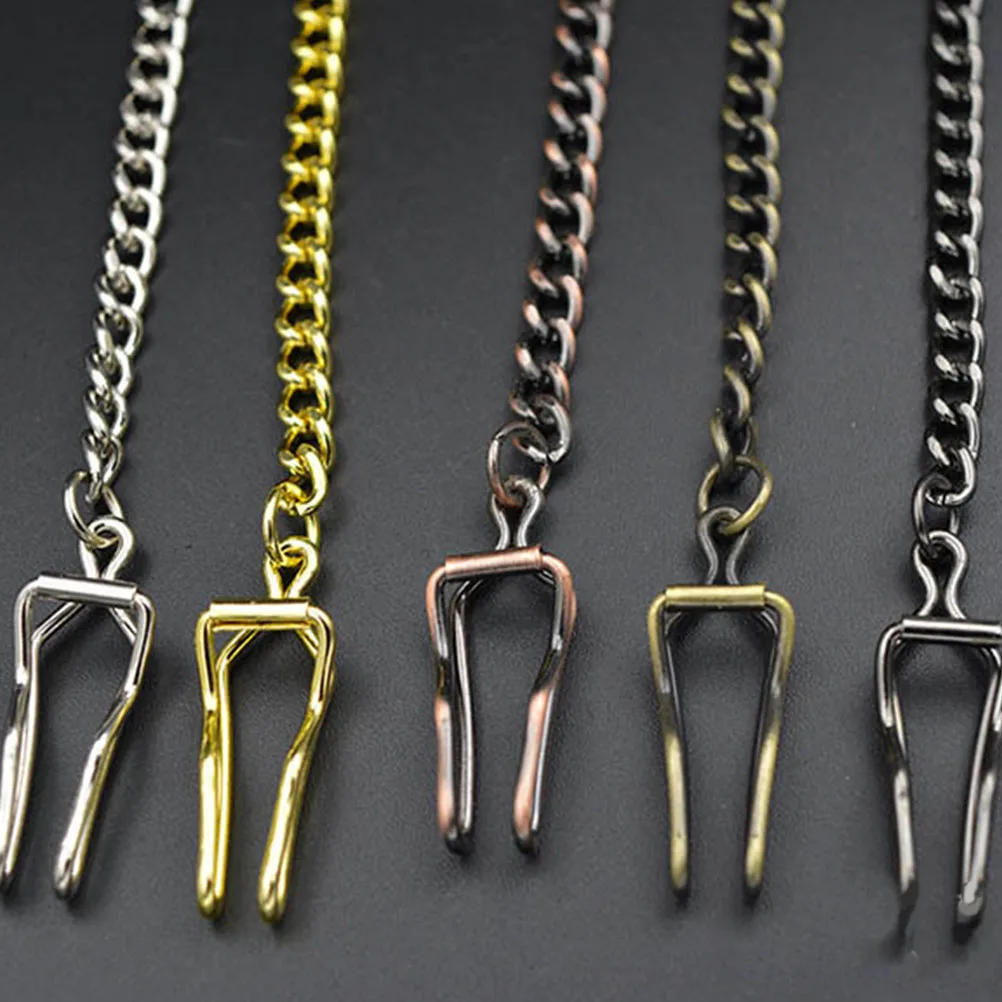 

5pcs Alloy Pocket Watch Alloy Pocket Watch Chains Chains Retro Clip Key Chain Accessories for Men Durable Decor