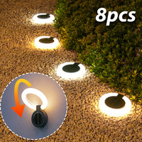 LED Solar Outdoor Lights Waterproof 360° Adjustable Landscape Light Garden Decoration Fence Stake Lawn Porch Walkway 1~8PCs