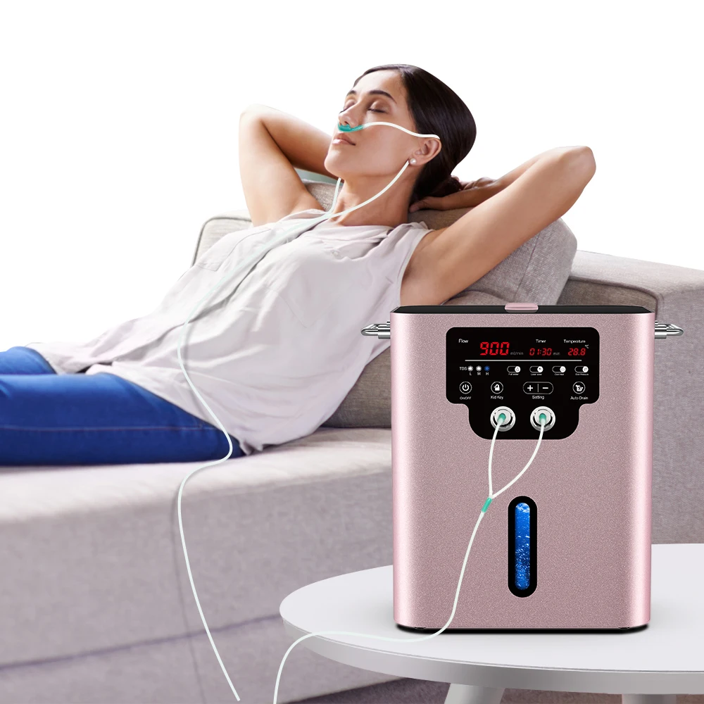 Suyzeko 1800ML Hydrogen Generator Hydrogen Breathing Machine HHO Gas Device 2 Hole Hydrogen Inhalation Machine SPA Home Care