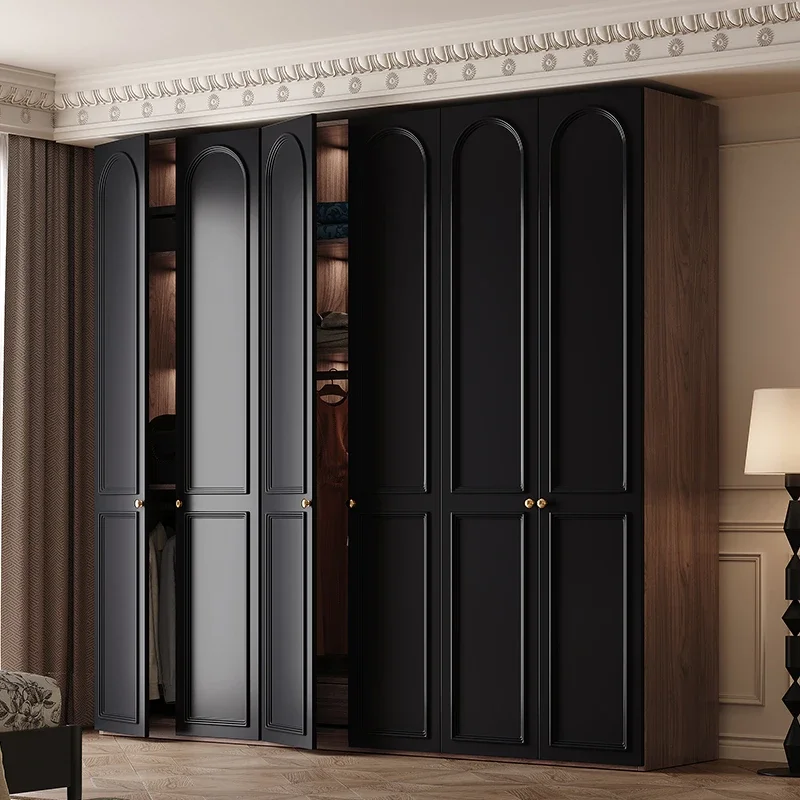 

Drawers Locker Wardrobe Tall Luxury Handle Black Clothes Organizer Bedroom Closet Open Storage Cabinets Guarda Roupas Furniture