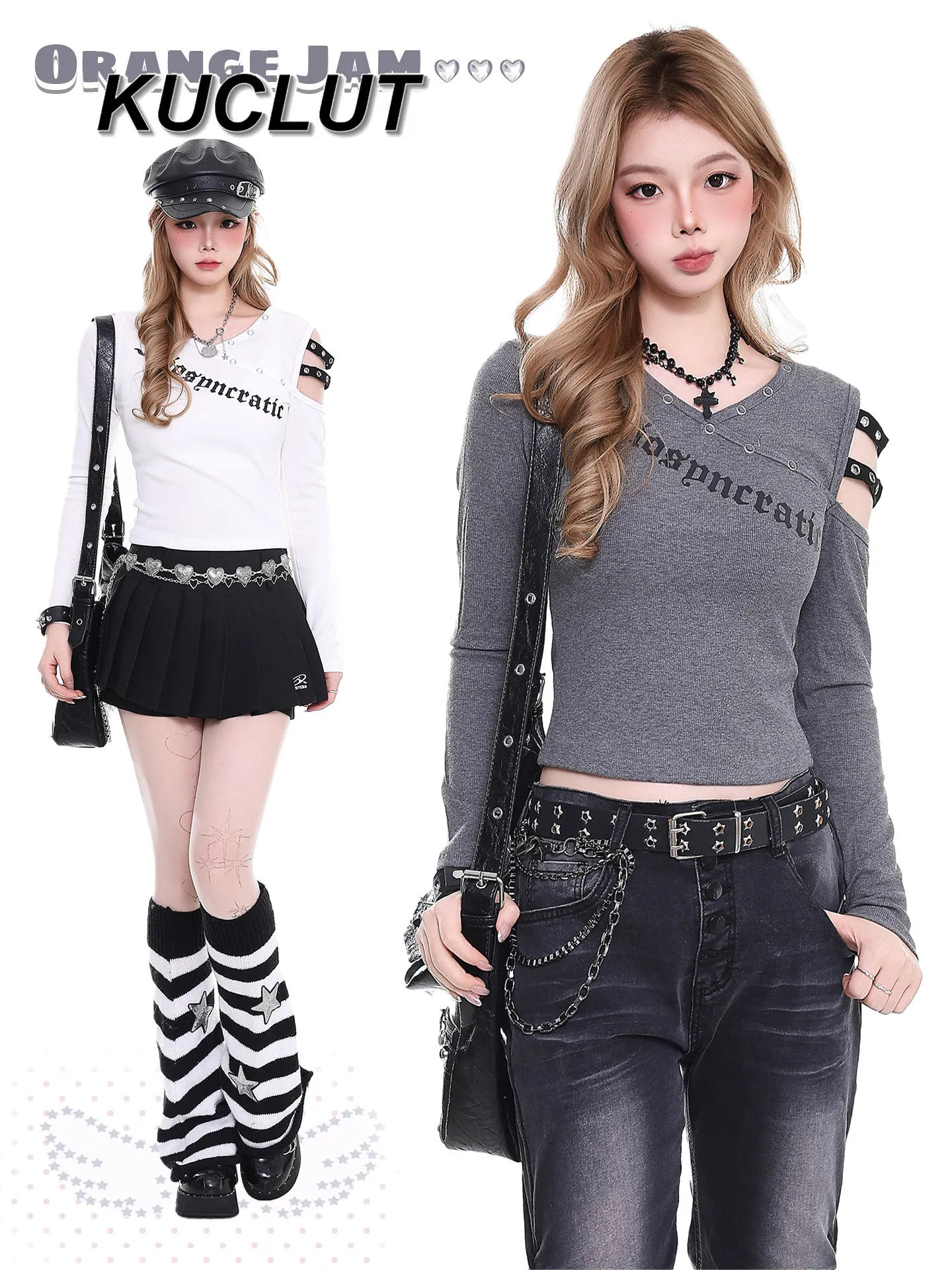 

Футболка Y2K в готическом стиле с надписью, панк, для девушек, с длинным рукавом, весна-осень, новая, облегающая, повседневная, 2026, новинка