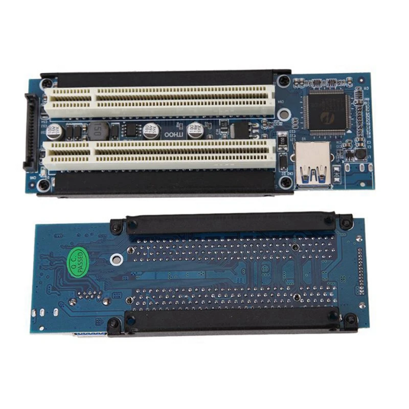 Pci-E Express X1 To Dual Pci Riser Extend Adapter Card With 1M USB3.0 Cable For Win2000/Linux/Xp/Vista/Win7/Win8