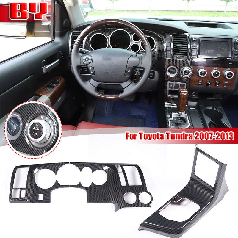 

Fits for Toyota Tundra 2007-2013 ABS Carbon Fiber Interior Dash Panel Frame Trim Cover stickers Set Auto Interior Accessories