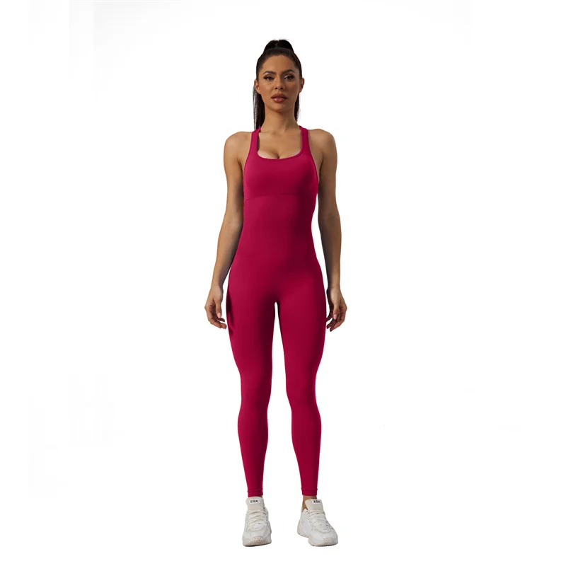 SVEIC Yoga Jumpsuit Fitness Sport Pants Seamless Ribbed Sportswear Women Workout Leggings One Piece Bodysuit Gym Outfits Clothes