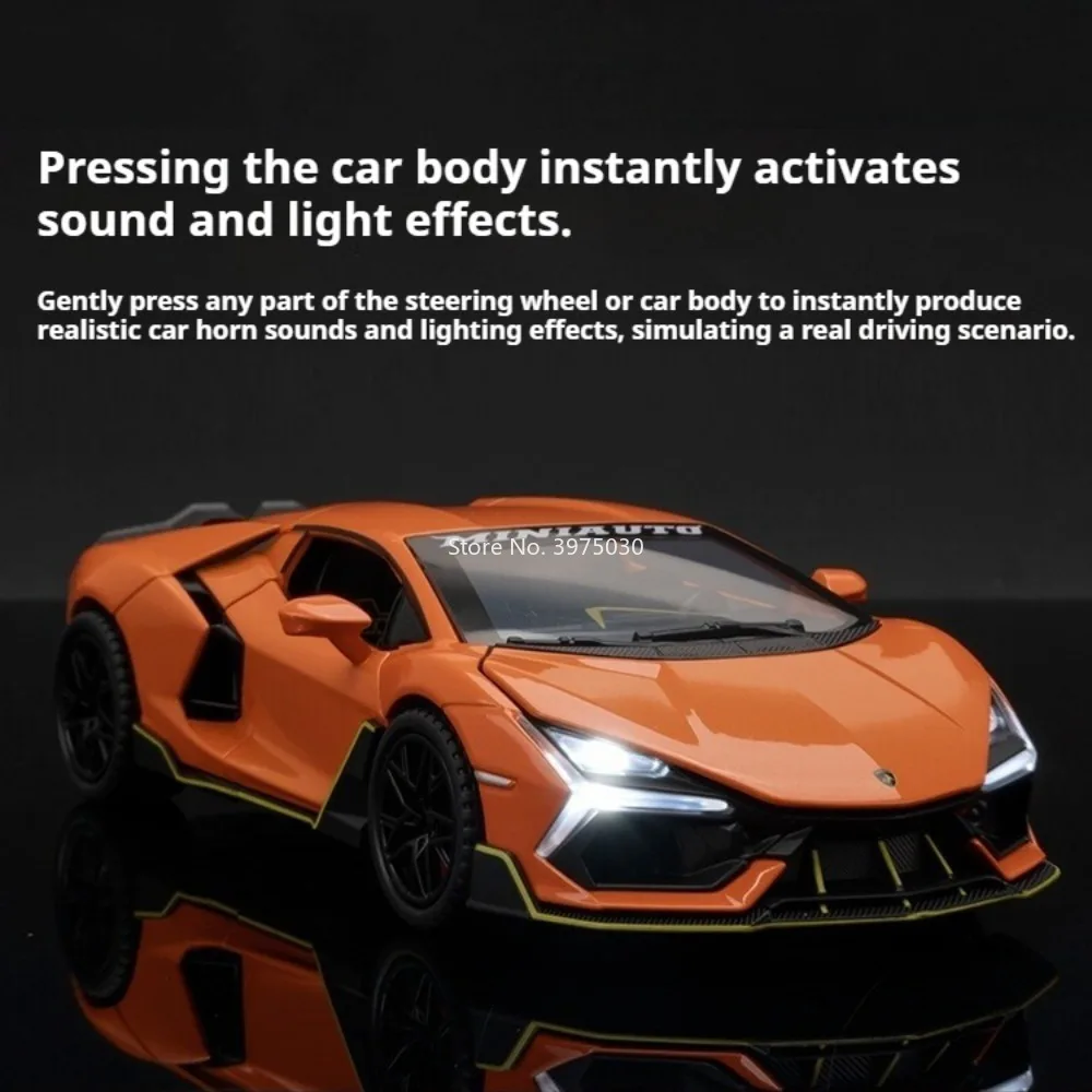 1:32 Lambor Mansory Revuelto Toys Models Cars Wheel Pull Back Miniature Vehicles with Light Music Sports Car Collect Souvenirs