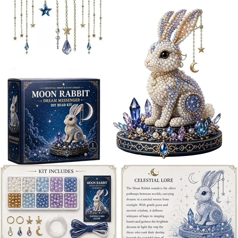 3D Design Animal Guardian Beading Kit Handmade Material Package DIY Beadwork Craft Kit with Colorful Beads Animal Shape