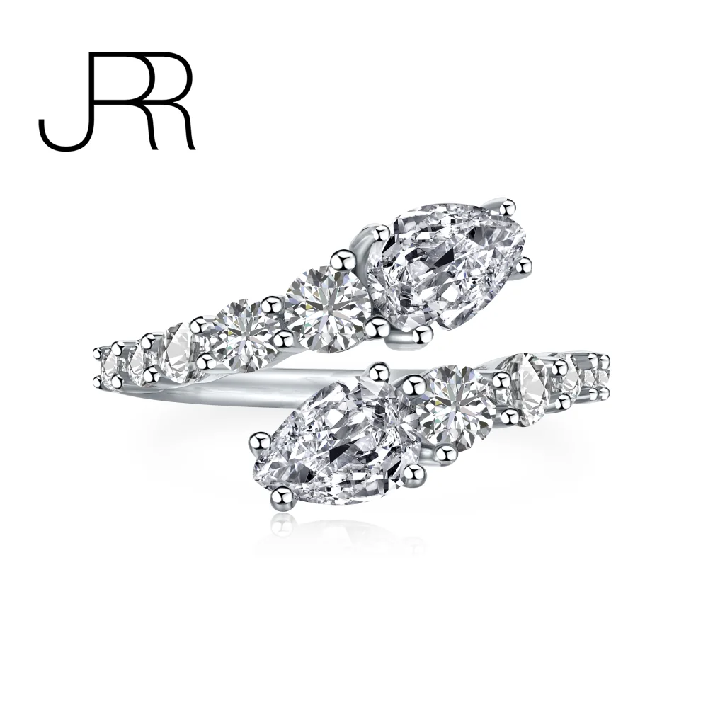 JRR Luxury 925 Sterling Silver Snake Free Size Created Moissanite Diamond Wedding Fashion Party Fine Women Gift Free Shipping