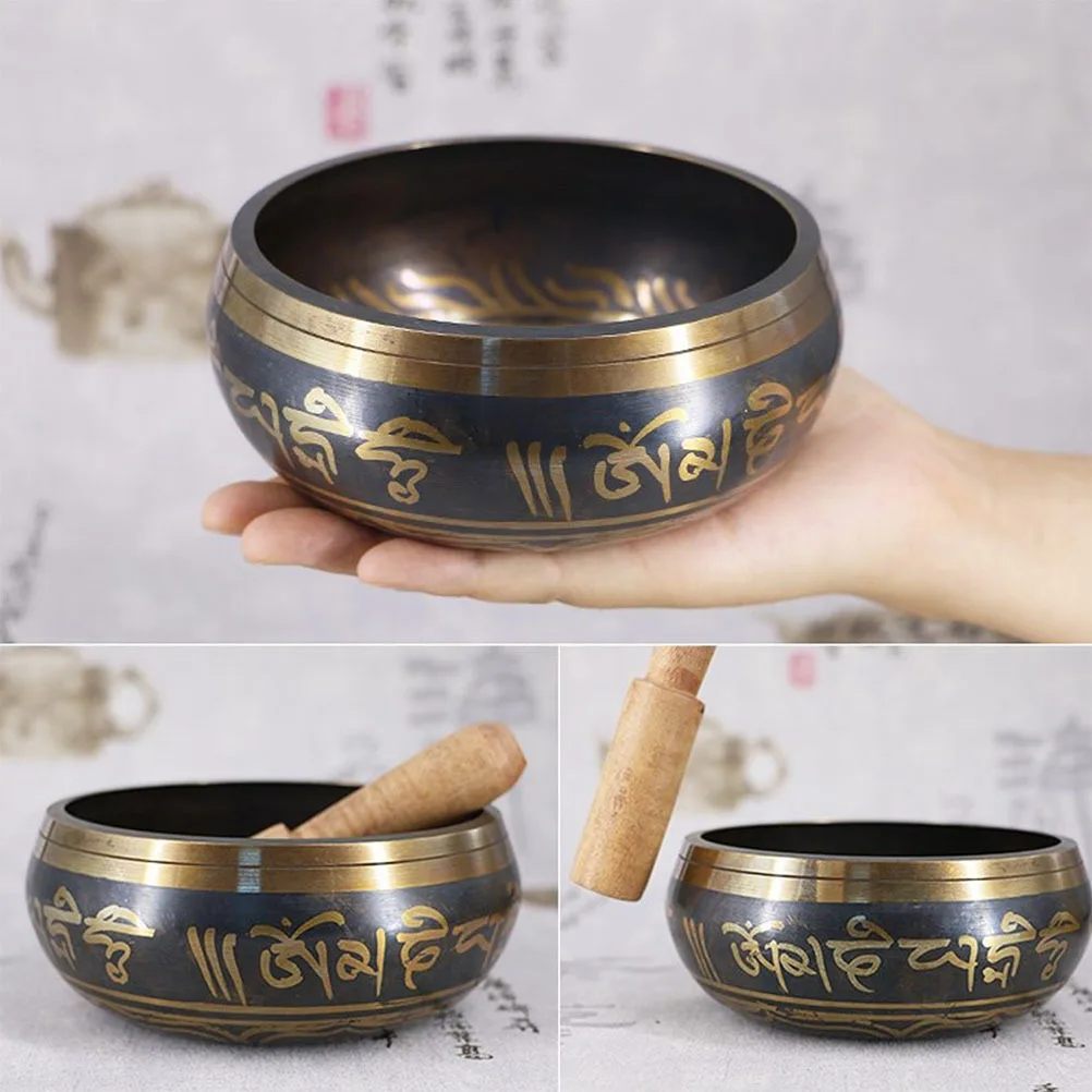 

1Set Ancient Copper Singing Bowl Tibetan Meditation Set for Yoga Sound Healing Body Mind Relaxation Meditation Singing Bowl