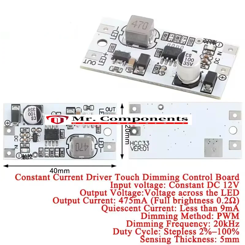 1PCS Single-channel Stepless Touch Dimming LED Constant Current Driver Module for Floor Table Lamp led Light Strip Repair DIY