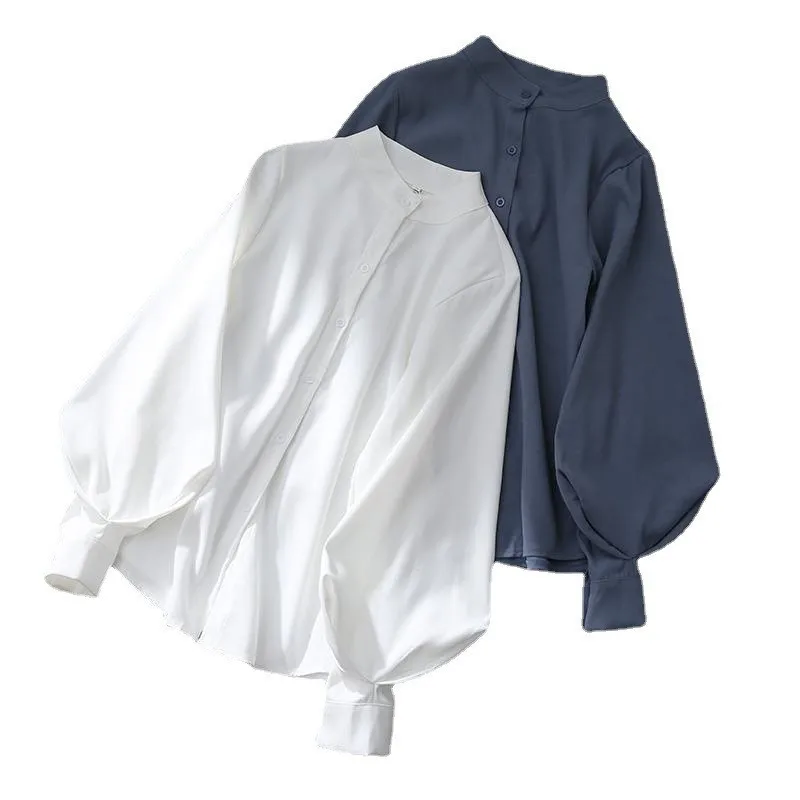 Women's Chiffon Shirt Womens Tops Vintage Camisas De Mujer Ladies Tops Camisa Blanca White Long Sleeve Top Clothes Blouse Women