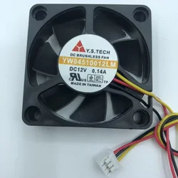 CPU Cooler Fan for Y.S TECH YW04510012LM DC 12V 0.14A 2-wire and  3-wire Automobile power amplifier Cooling Fan 45x45x10mm