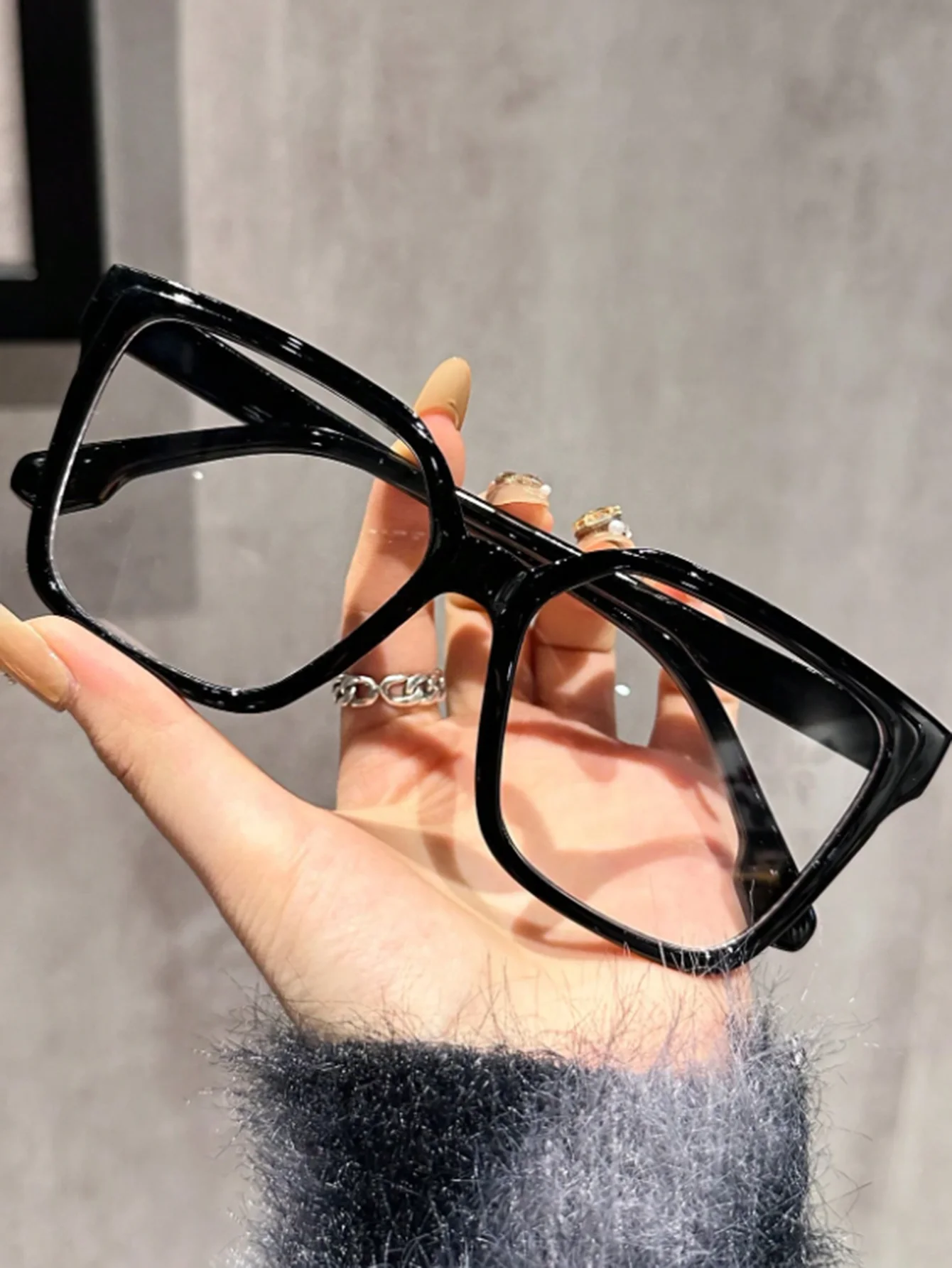 1 قطعة/2 قطعة/3 قطعة/4 قطعة نظارات هندسية أنيقة وبسيطة وأنيقة مع عدسات شفافة، مناسبة لقراءة المكتب اليومي #3
