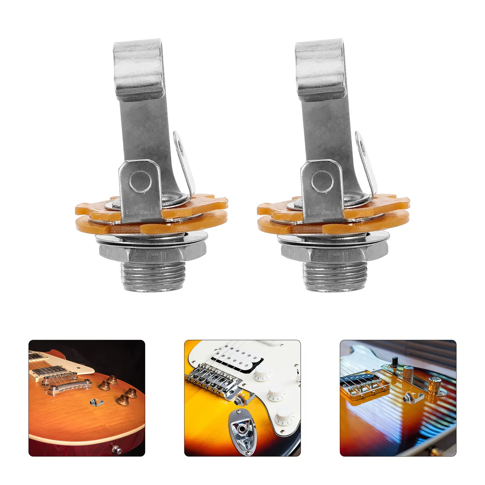 

8 PCS Audio Socket 6.35mm Jack for Cable Bass Pedal Panel Mount Output Speakers