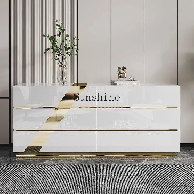 

Modern simple six-chest cabinet living room decoration solid wood storage locker