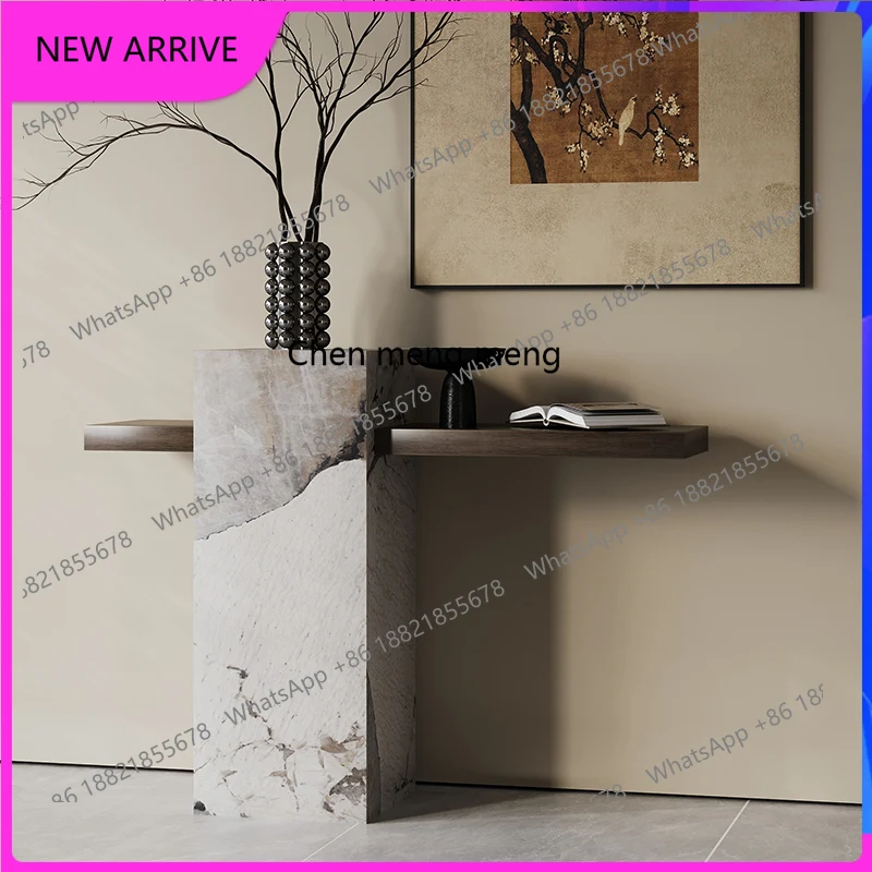 

Modern simple rock slab entrance hall entrance table entrance cabinet hotel clubhouse hall end view platform A
