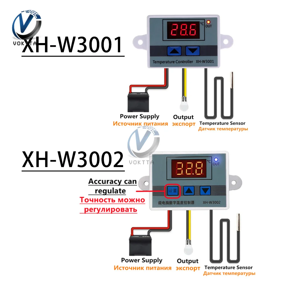 XH-W3001 XH-W3002 Digital Control Temperature Microcomputer Thermostat Switch Thermometer Thermoregulator Switch 12/24/220V