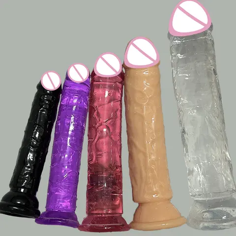 Cheap 6 Sizes Realistic Big Jelly Dildo Women Erotic Anal Sex Toys Gay Soft Clitoris Vaginal Masturbators Penis Suction Cup Dick