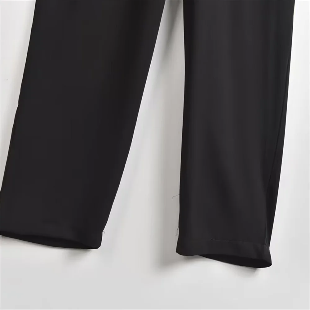 Damski kombinezon retro z paskiem, zamkiem błyskawicznym, klapami, krótkim rękawem, letni, nowy kombinezon