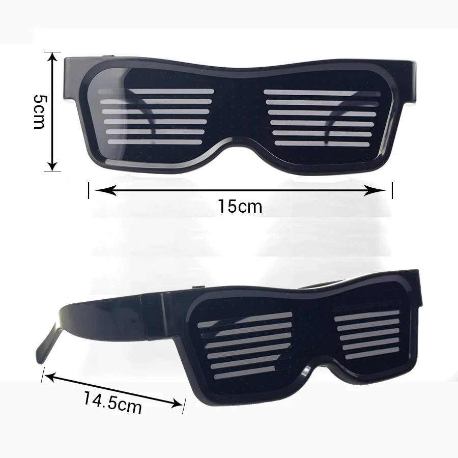 Occhiali a denti blu a LED per festival Occhiali fantastici per visualizzare messaggi lampeggianti personalizzati Animazioni Occhiali a LED per feste