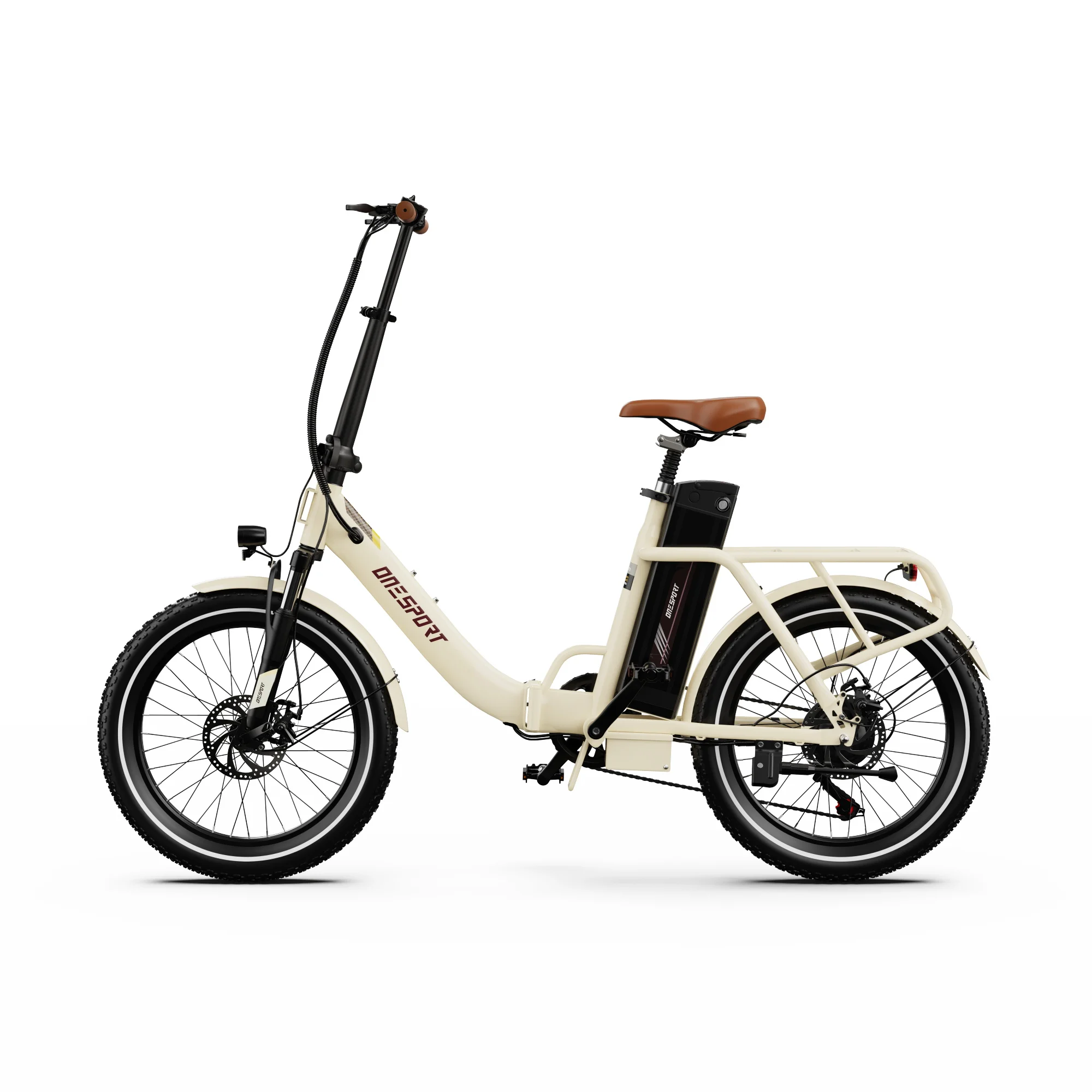 ONESPORT OT16 Pro: inklapbare elektrische fiets met 48V17AH-batterij, een actieradius van 60-90 km, een 250W-motor, een topsnelheid van 25 km/u, 20x3.0 inch brede banden, voor- en achterremmen met