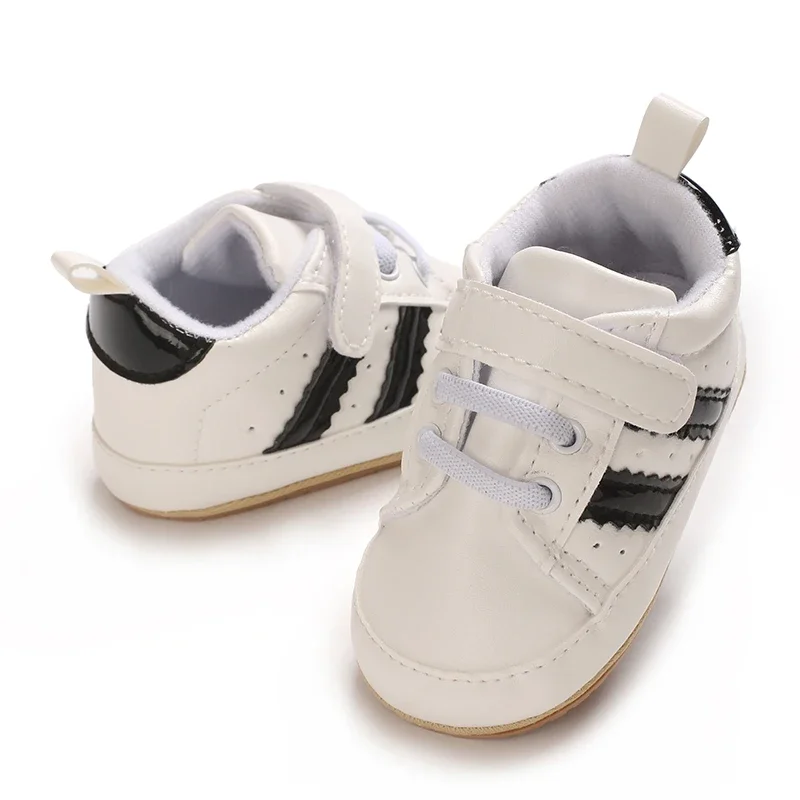 Color blocking Sports shoes Fashion 0 to 18 Month for Toddler Boys and Girls Baby Sneaker Soft PU Leather Baby Casual Shoes
