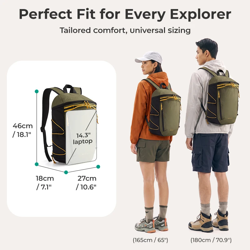 BAGSMART 14 Inch Laptop Backpack Water Resistant Outdoor Rucksack Wear Resistant Travel Daypack for Men Women Daily College