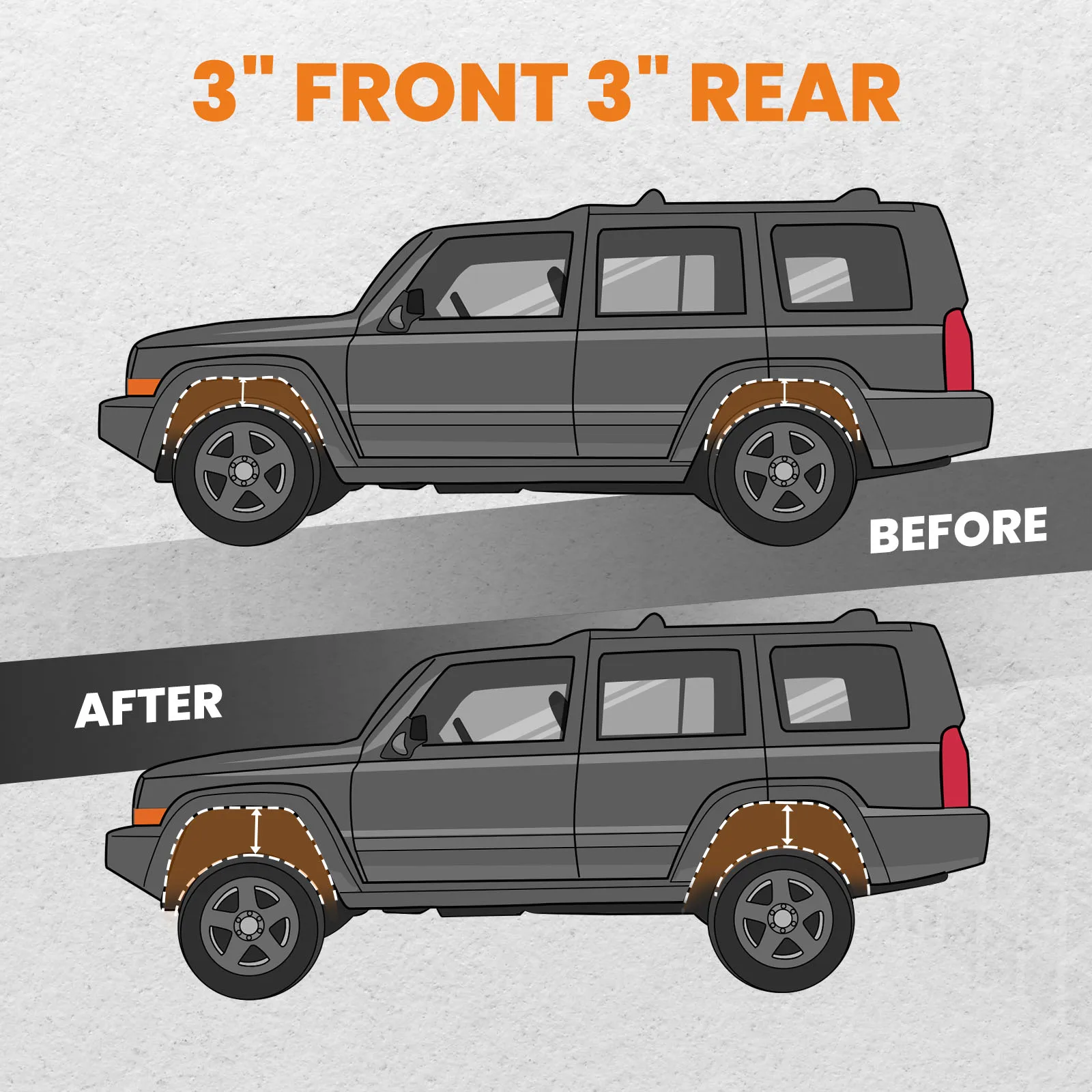 3" Front & Rear level Lift Kit For Chevy Trailblazer LS Sport 2002-09 4x4 - view 4