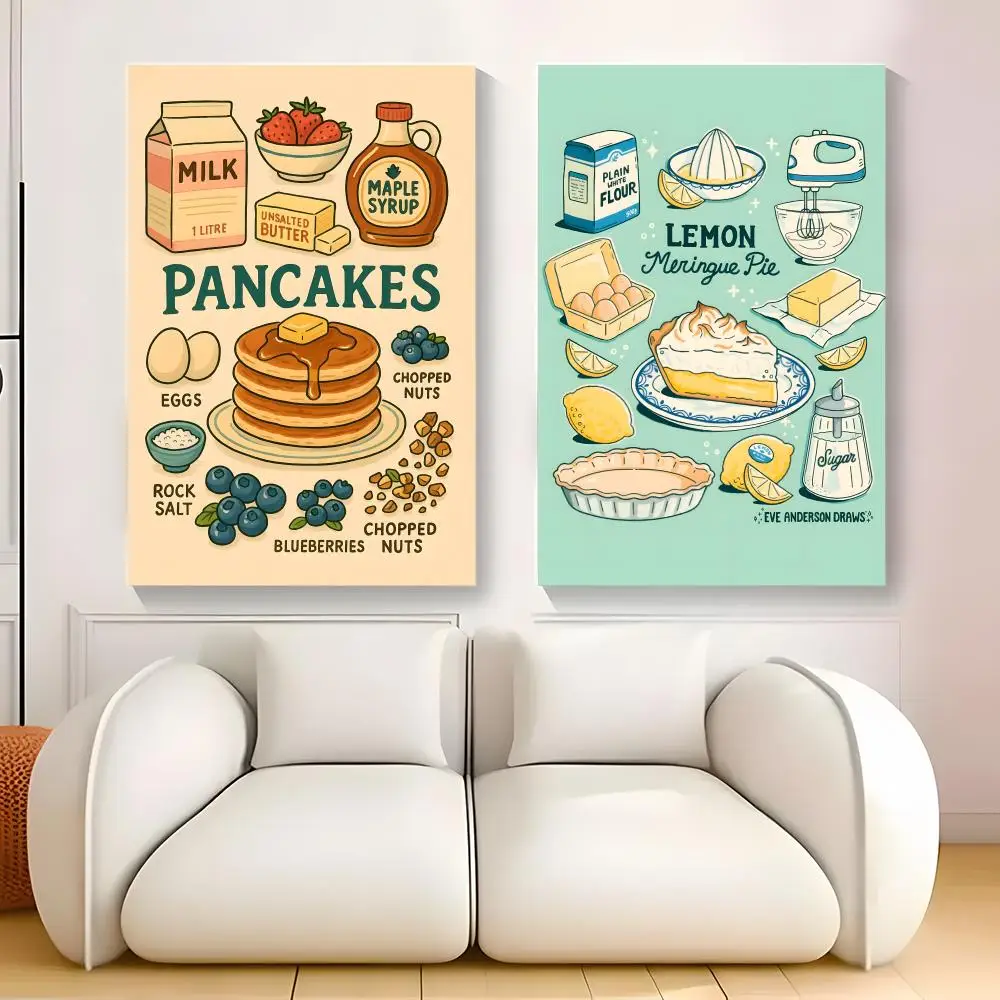 Kitchen Cuisine Fashion Painting Calligraphy Exhibition poster photo oil painting canvas synthetic fiber for living dining room